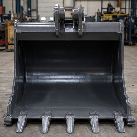 UniCoupler excavator bucket — front view