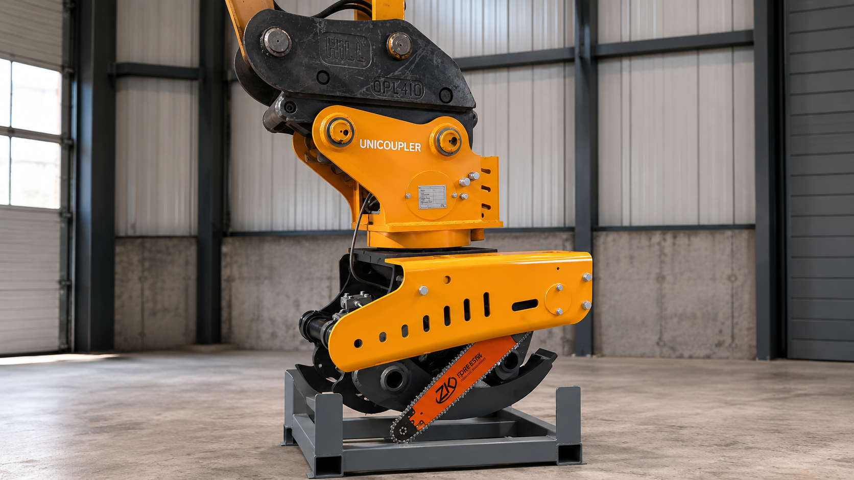 UniCoupler tree saw attachment — workshop view